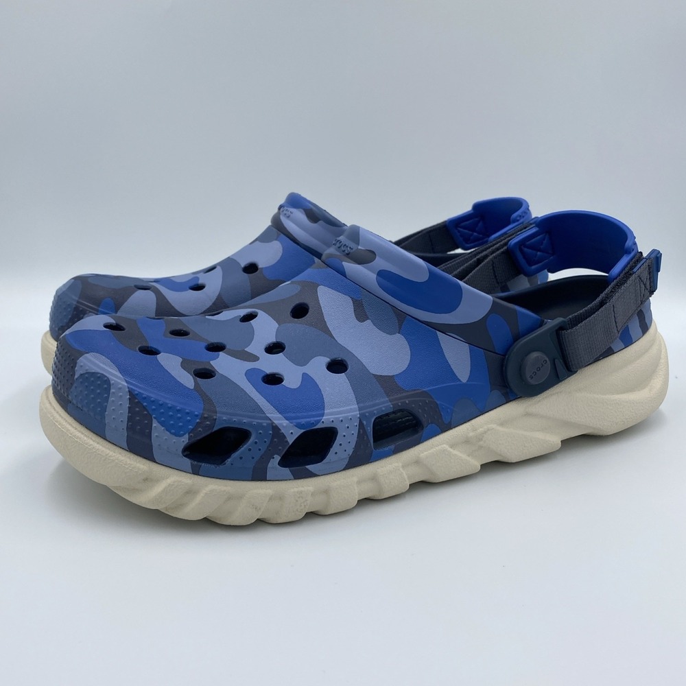 Crocs Duet Max II Camo Redux Clog Men's 11 Blue Navy Stucco 209192-46K